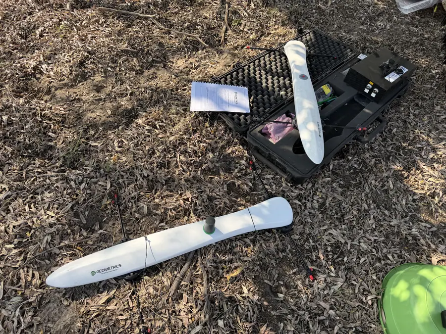 Drone-borne geophysical sensors used to collect subsurface data for groundwater exploration